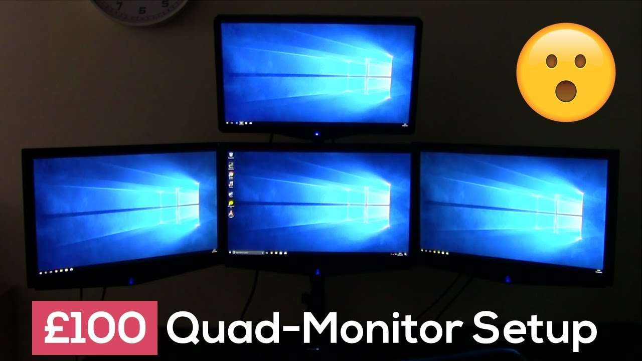 Incredible QUAD MONITOR Setup for £100/$130? - TechBaffle